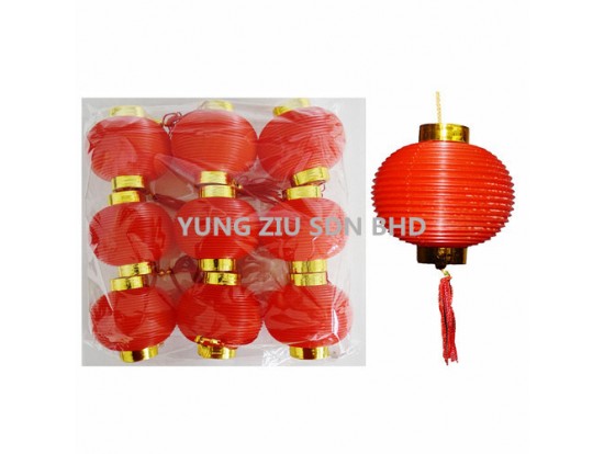 (16PCS/PACK)8#STRIPED PLASTIC LANTERN CNY(12034)